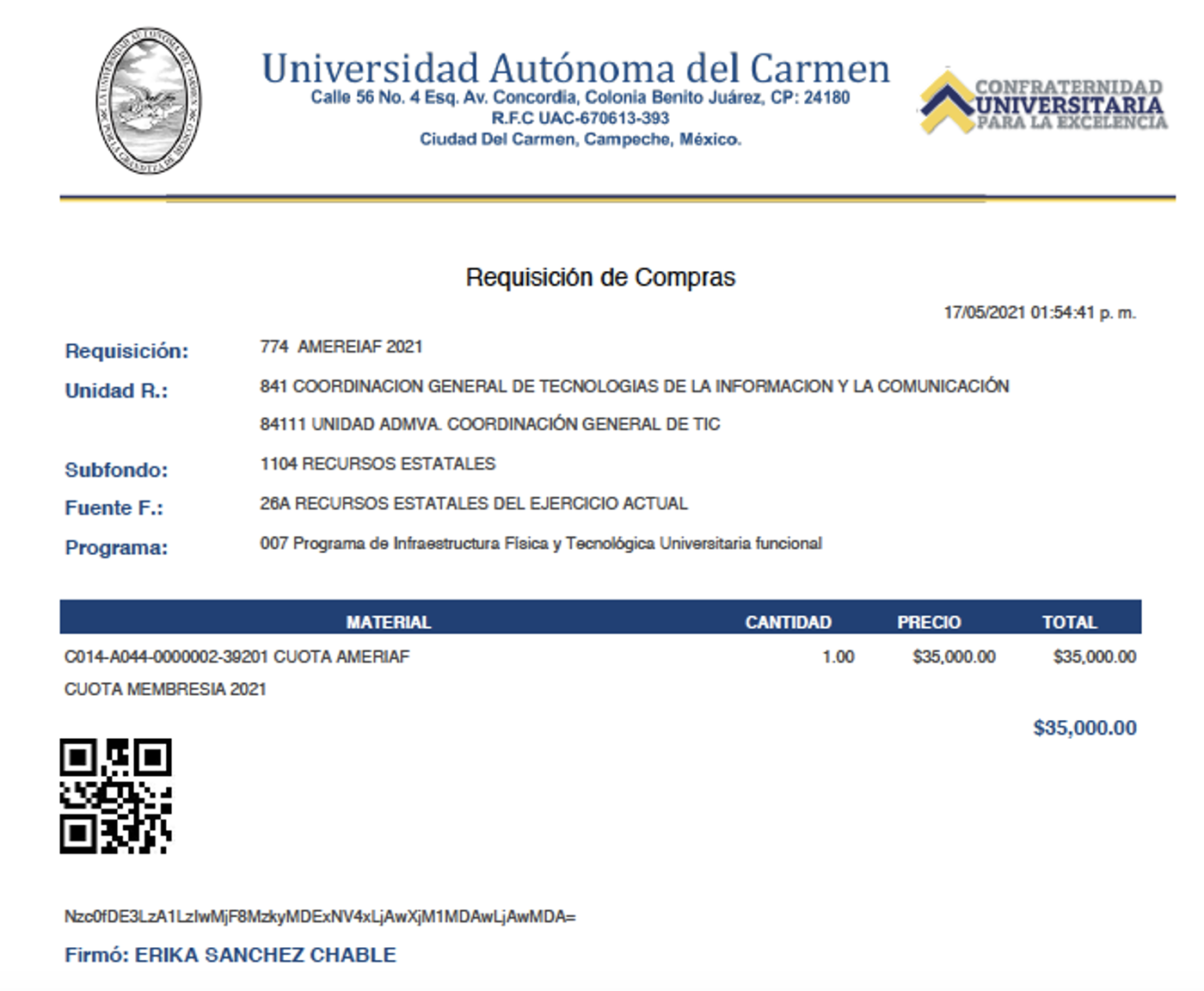                             Fig. 4. Ejemplo de documento firmado electrónicamente