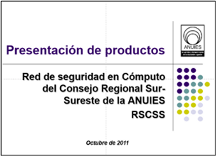 Figura 16. Portada de la presentación a los Rectores del Consejo Regional Sur-Sureste. Fuente: Consejo regional sur-sureste de la ANUIES. 