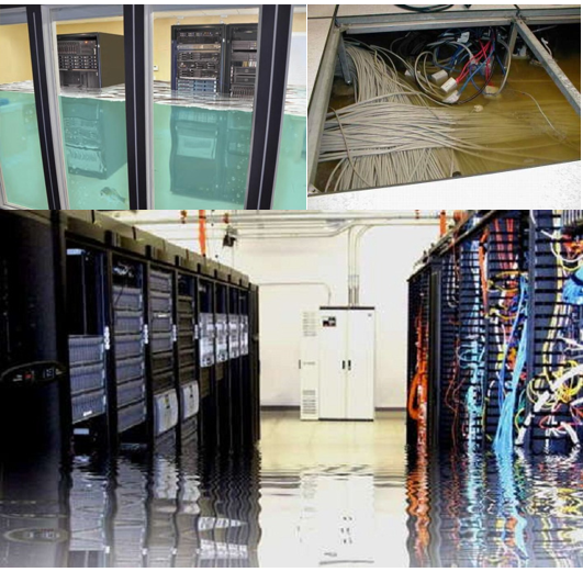 Figura 5.  R. Datacenter, PandoraFMS y Computerworld, “Ejemplos de Centross de Datos inundados, (a) ¿RTO vs RPO?, (b) Octopods flood, (c) calor y lluviasentre los grandes desafíos para la transformación digital del centro de datos,” 2013.
[Fotografía]. Disponible en: https://revistadatacenter.wordpress.com/2013/12/12/cual-es-la-diferencia...
https://pandorafms.com/docs/index.php?title=File:Octopods_flood.jpg
https://computerworldmexico.com.mx/calor-y-lluvias-entre-los-grandes-des... [Consultado en junio 22, 2020].

